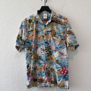 Disney Store Collared Button Up Mickey Minnie Goofy Donald Daisy Size Small Surf